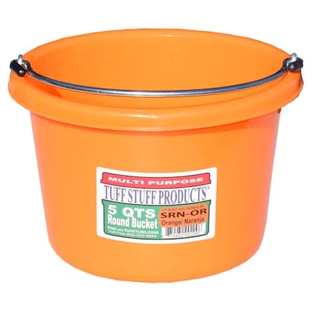 Tuff Stuff Products 5 qt. Round Bucket, Orange TU600739